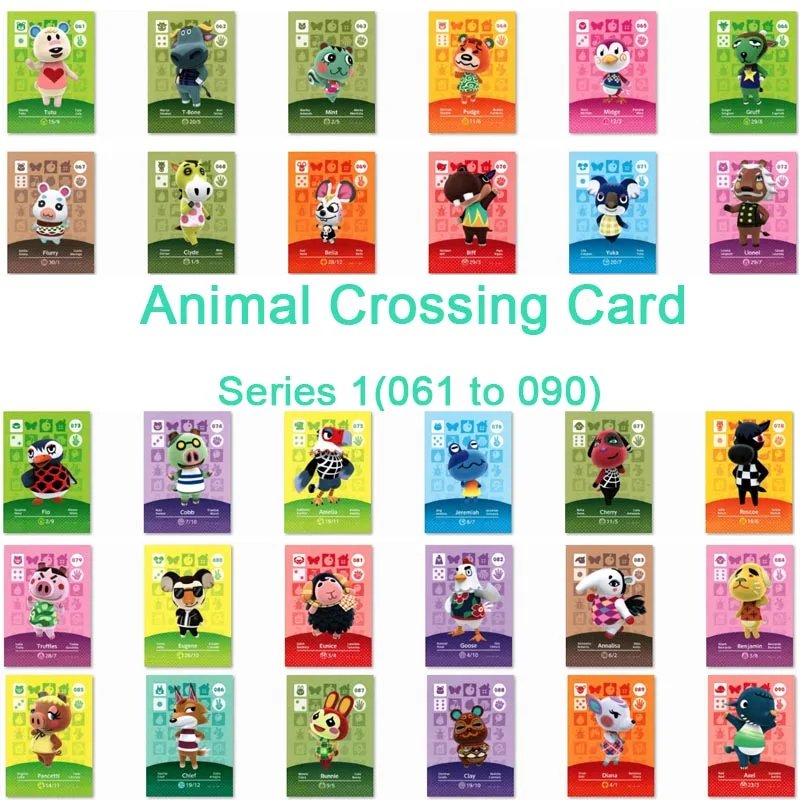 Карта Animal Crossing Card Amiibo для серии NS Games 1(061 до 090