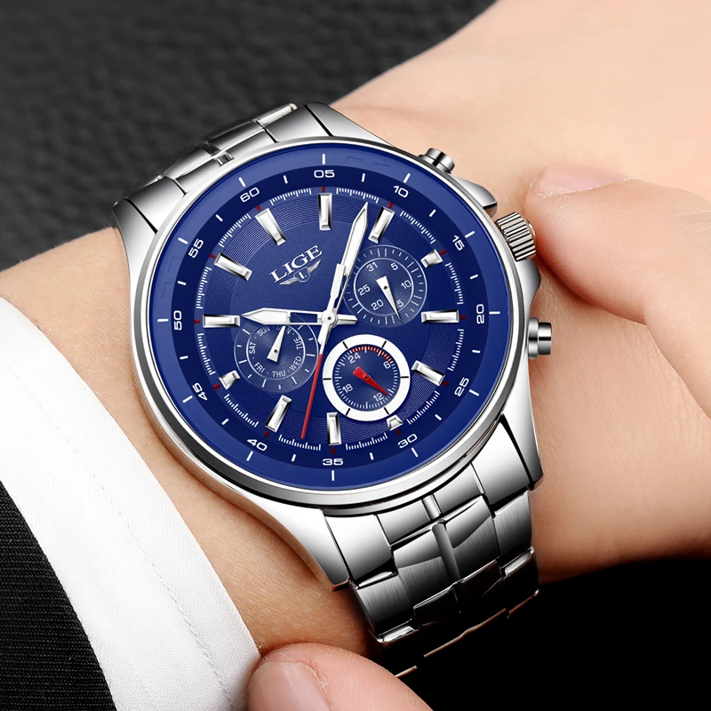 LIGE часы для мужчин Бизнес водонепроницаемые часы для мужчин s часы лучший бренд класса люкс Модные Повседневные Спортивные кварцевые наручные часы Relogio Masculino