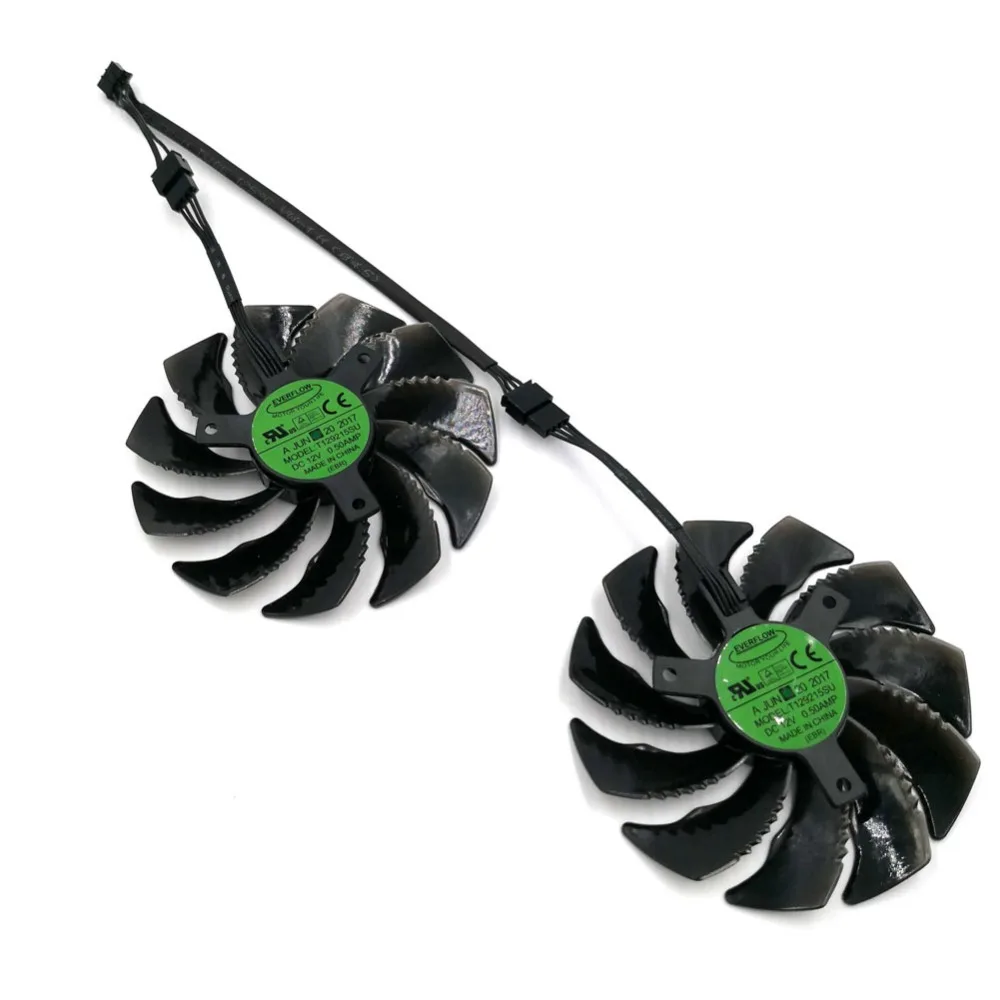 

New Original EVERFLOW T129215SU Graphics Replacement Fan or Cable for GIGABYTE GTX 1050Ti 1060 1070 RX 470 480 570 580 R9 380X
