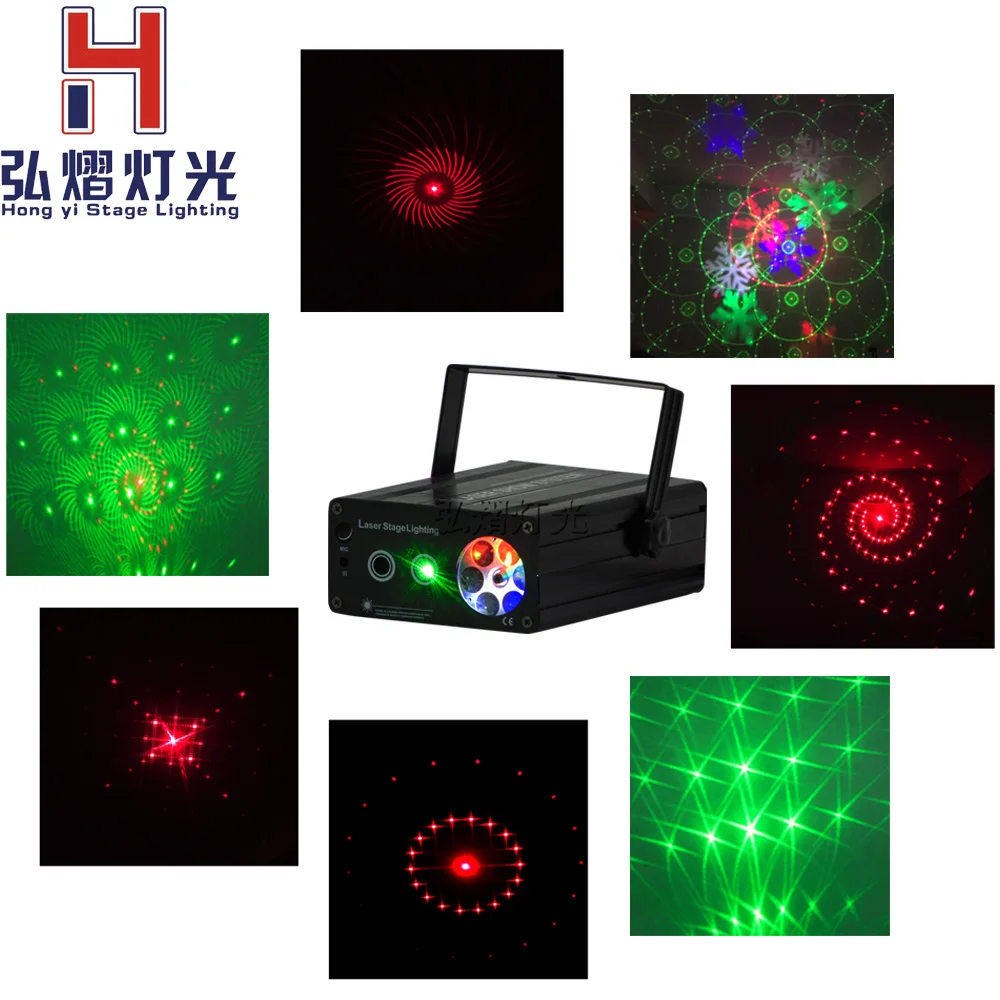 

Projector Stage Lighting Effect the snowflake pattern red&green laser Light Disco DJ Club Bar Party Dance Holiday Show Lights