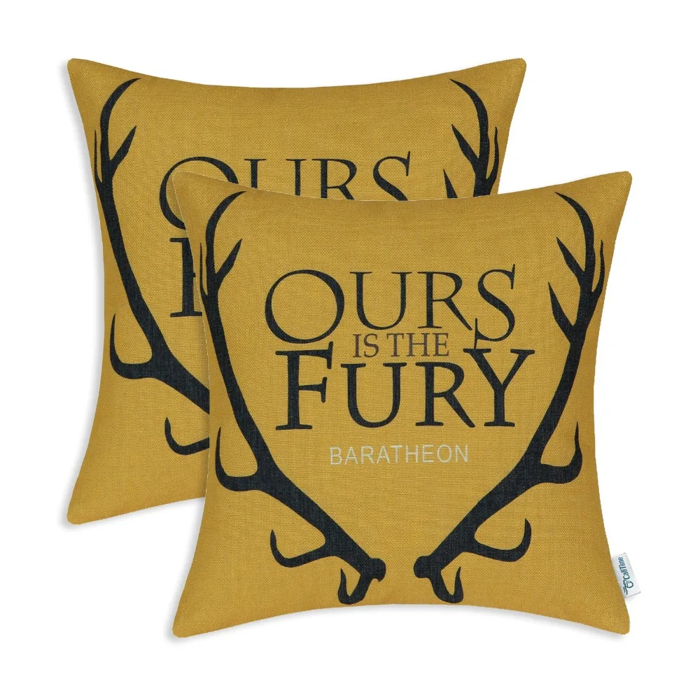 

SET 2 CaliTime Cushion Cover Decorative Throw Pillow Shell A Game of Thrones Houses Badages 18" X 18"(45cm X 45cm)