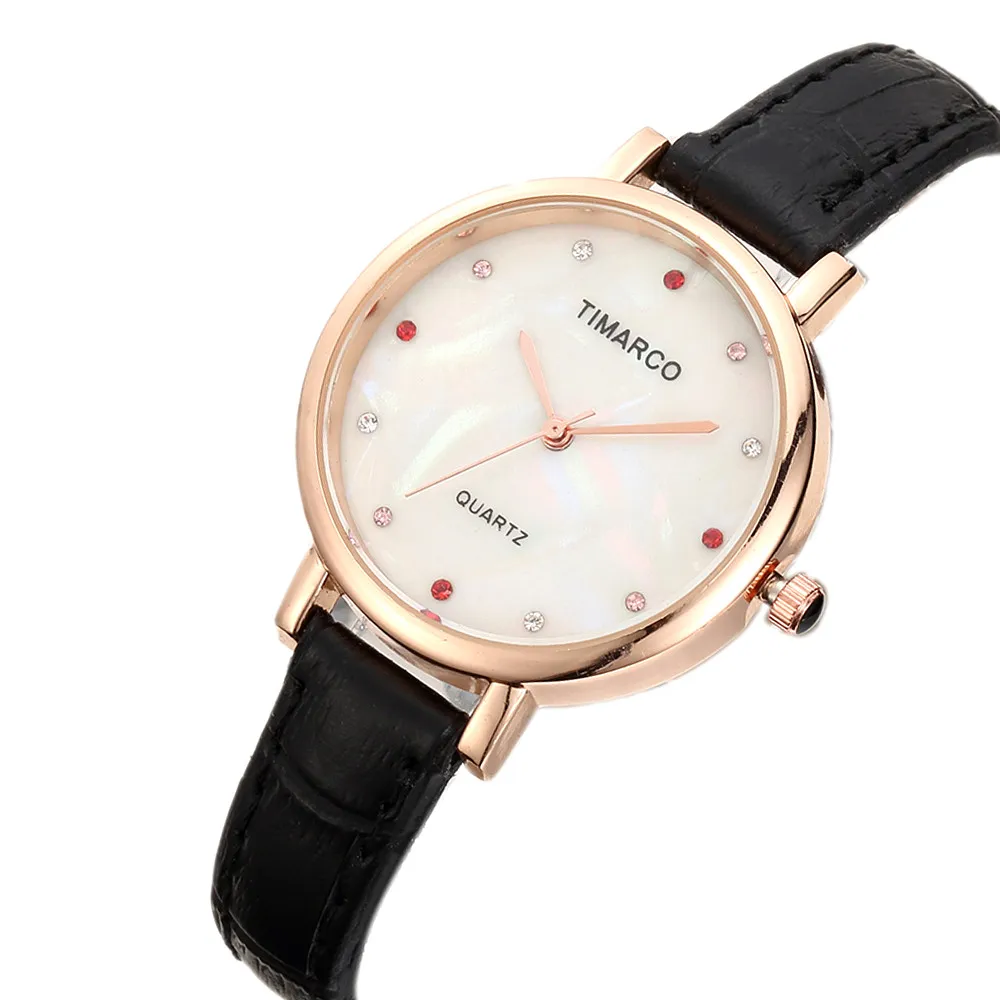 

Luxury Pink Red Crystal Dial Ladies Watch Elegant Dress Women Watch Utra Thin Leather Band Wristwatch Quartz Clock Montre femme