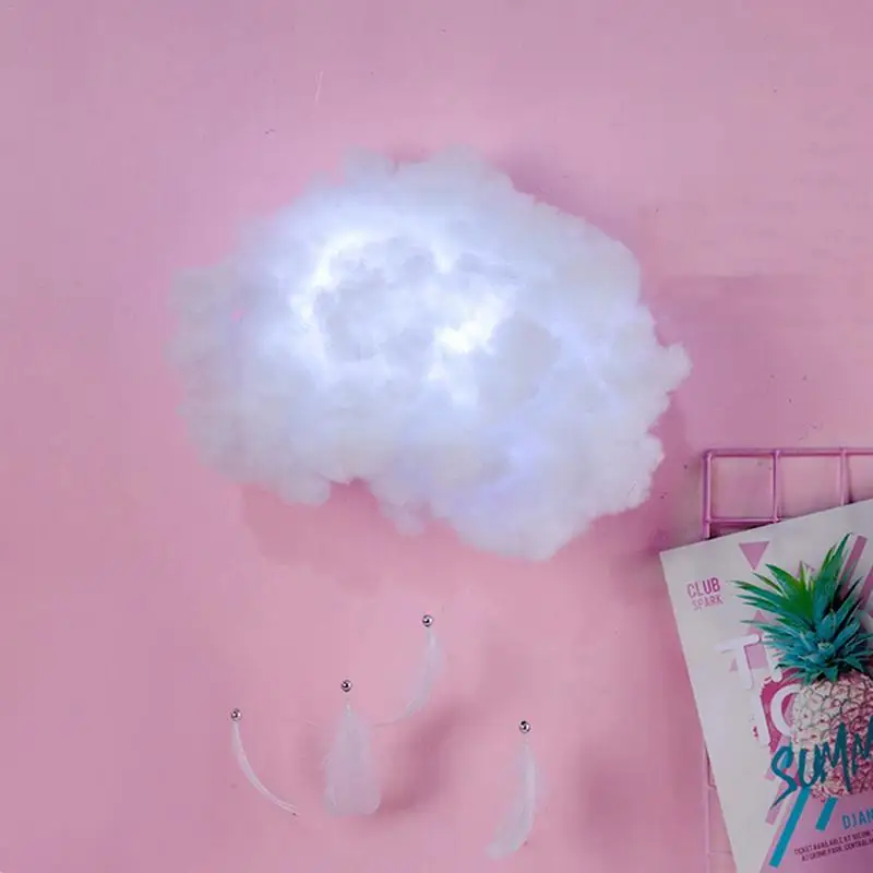 

Cute Cotton Cloud Light DIY LED White Lamp Ornament Parent-child Activity Handmade Craft Home Corridor Night Light Decoration