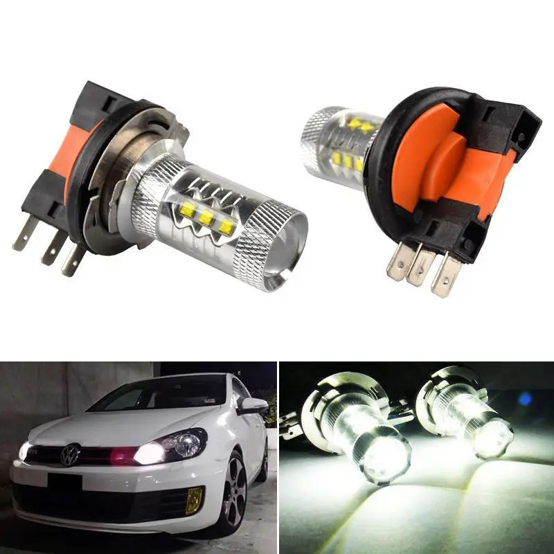 2PCS Hot Sell H15 16 LEDs LED Headlight 80W Car Auto DRL Daytime