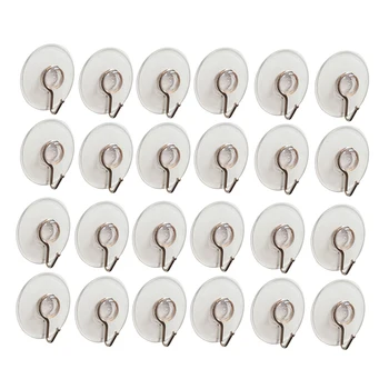 

24pcs Suction Cup Hooks Vacuum Suction Cup Hooks Transparent PVC Wall Hooks Heavy-duty Hangers for Bathroom Kitchen