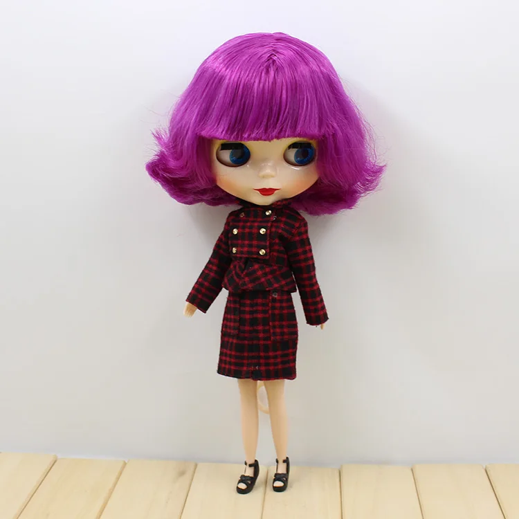 

Free shipping Nude Doll For Series No.130BL732 Doll PURPLR hair White Skin Suitable For DIY Change Toy For Girls