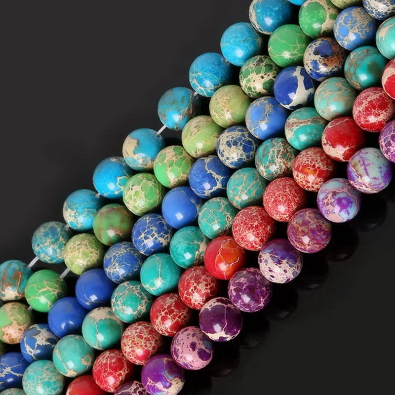 

Nature Stone 10mm Red/Purple/Green//Royal Blue Sea Sediment Spacer Beads Pick Color For DIY Necklace BTB771-04