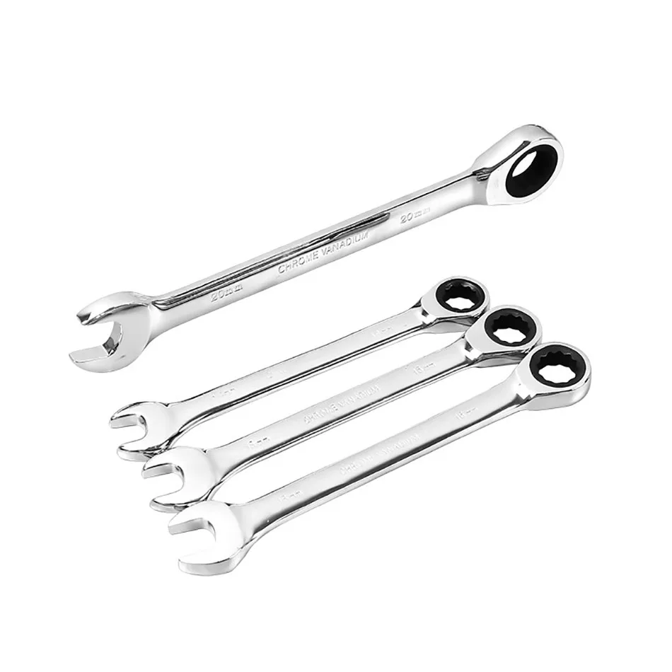 

dual-use ratchet wrench set movable head fixed head fast mechanical repair auto repair multi-function wrench tool set