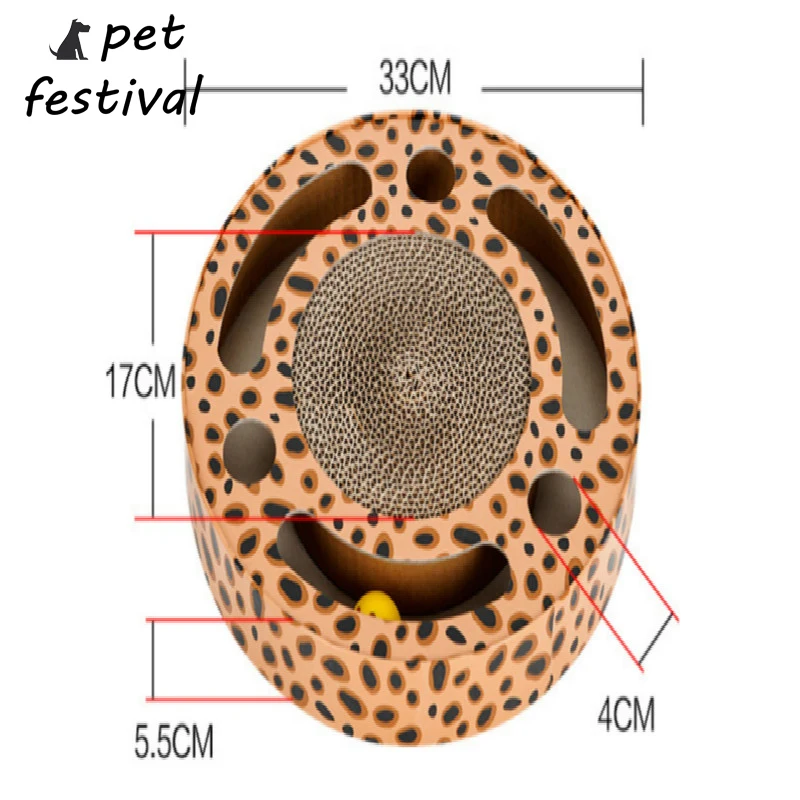 Pet фестиваль круглый из гофрированной бумаги для кота скретч доска с колокольчиками для домашнего животного обучение Спящая клетка шлифовальные когти игрушки