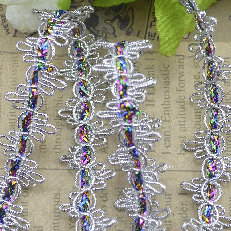 10 ярдов/партия модные DIY золотые цветные плетеные кружевные ленты с отделкой