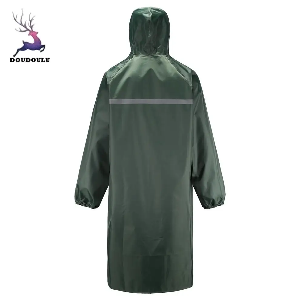 Mens Giacca A Vento Impermeabile Leggero Casual Con Cappuccio Cappotto di Pioggia Giacca Lunga Corsa Esterna Impermeabile Equitazione Panno Poncho Lungo # SS