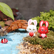 10 шт. Милый Мультфильм Сердитый Кролик миниатюрный бонсай для пейзажа кукольный домик Декор Детская игрушка «сделай сам» подарок домашний сад скульптуры Декор
