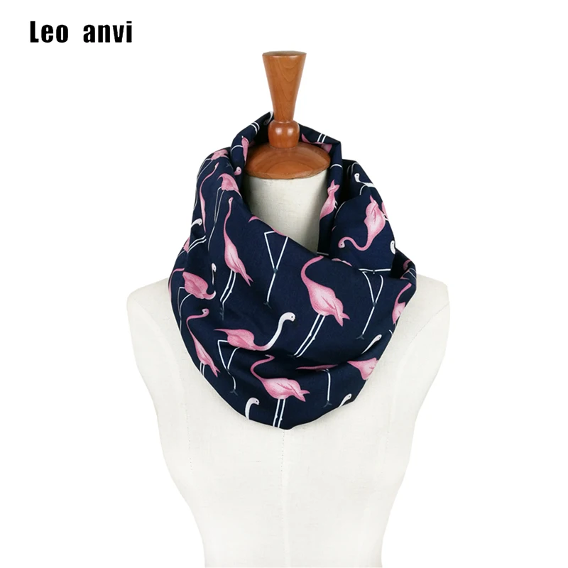 Koop Roze Flamingo Sjaal infinity circle loop sjaal zijden Vogel Animal Print Sjaal vrouwen sjaals Lente Zomer mode accessoires