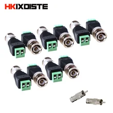 10pcs Coax CAT5 to CCTV Camera BNC Male Connector, BNC Connector Plug for CCTV System Surveillance Security Camera Free shipping