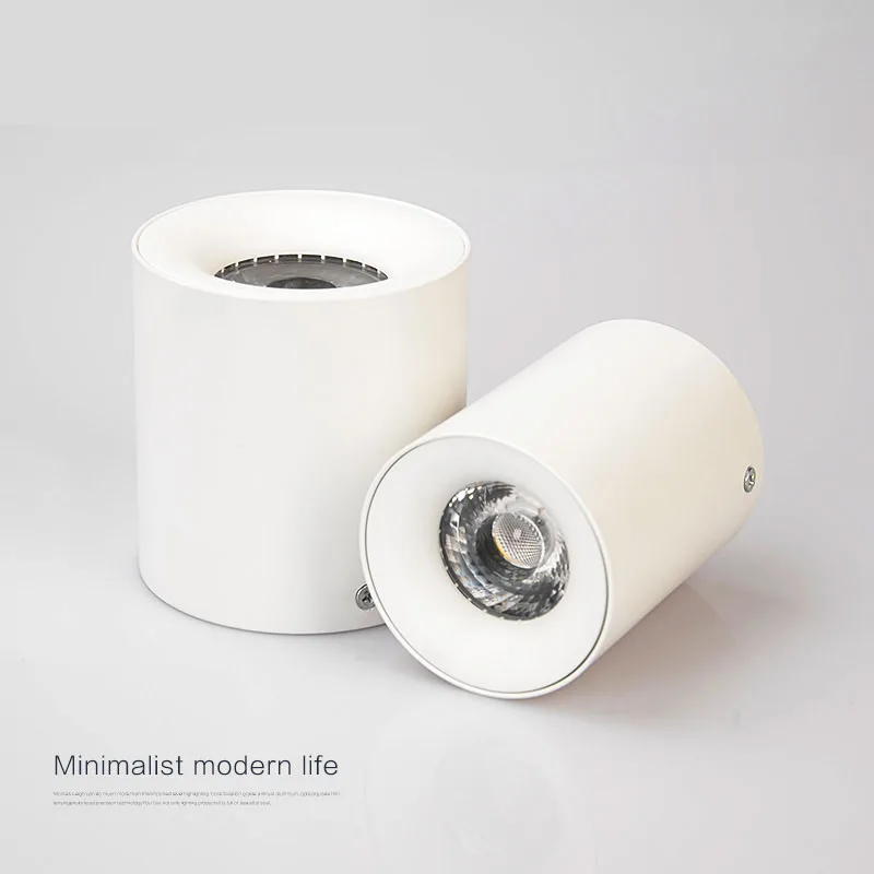 

Round Surface Mounted LED Downlights cob 7W 12W Mounted Ceiling Lamps Spot Light AC110V 220V Down Light White Body / Blcak Body