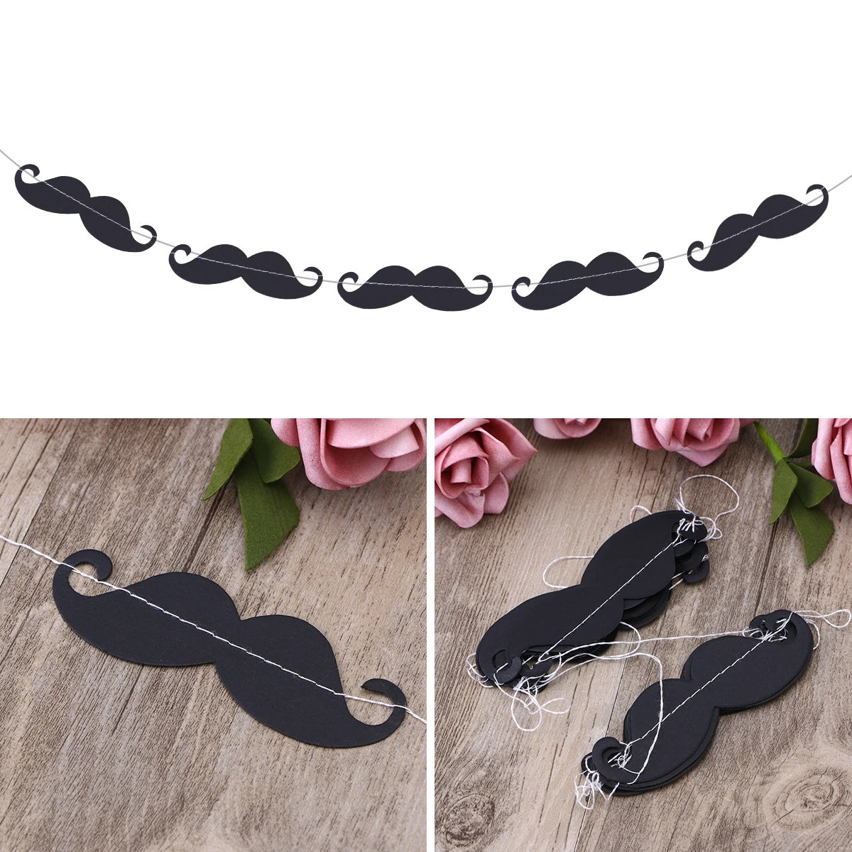 

2m Mustache Paper Hanging Bunting Banner Flag Wedding Party Decorations Hanging Garland Birthday Wedding Event Decor Supplies