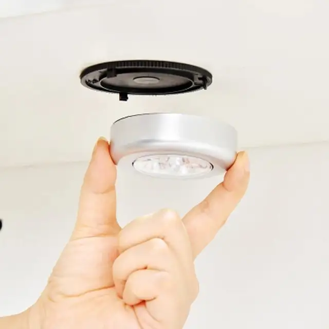1 Pcs Touch Clap Lamp Emergency Wall Light Cabinet Silver