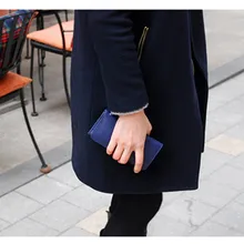 Элегантная многофункциональная складная сумка-Органайзер из искусственной кожи темно-синего цвета, Прочный Повседневный Кошелек, кредитное удостоверение личности, держатель для наличных денег