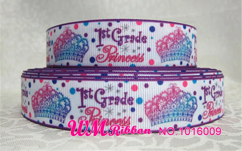 Лента WM 7/8 дюймов 22 мм Happy Kids Grosgrain лента 50yds/рулон школьный номер напечатанные Индивидуальные Лямки для волос - Цвет: 1016009