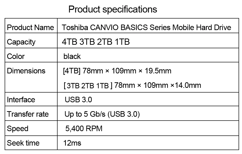 TOSHIBA Canvio Basics 3,0 Портативный жесткий диск 1 ТБ 2 ТБ внешний жесткий диск HDD 2," HD портативное запоминающее устройство USB 3,0 SATA3