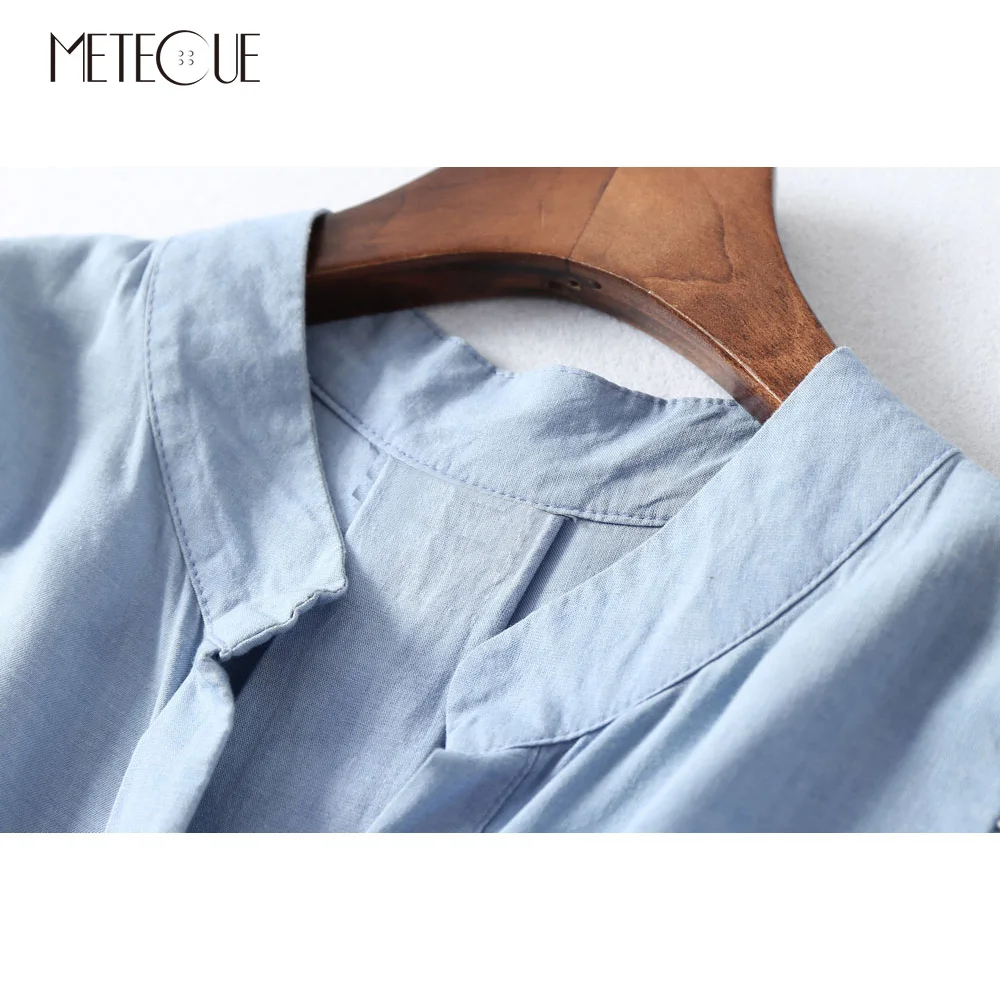 Casual Loose Linear Hollow Out Women Blouse V Neck Top Batwing Sleeve Shirt Cotton Linen Blends Womens Shirts Spring Summer 2018