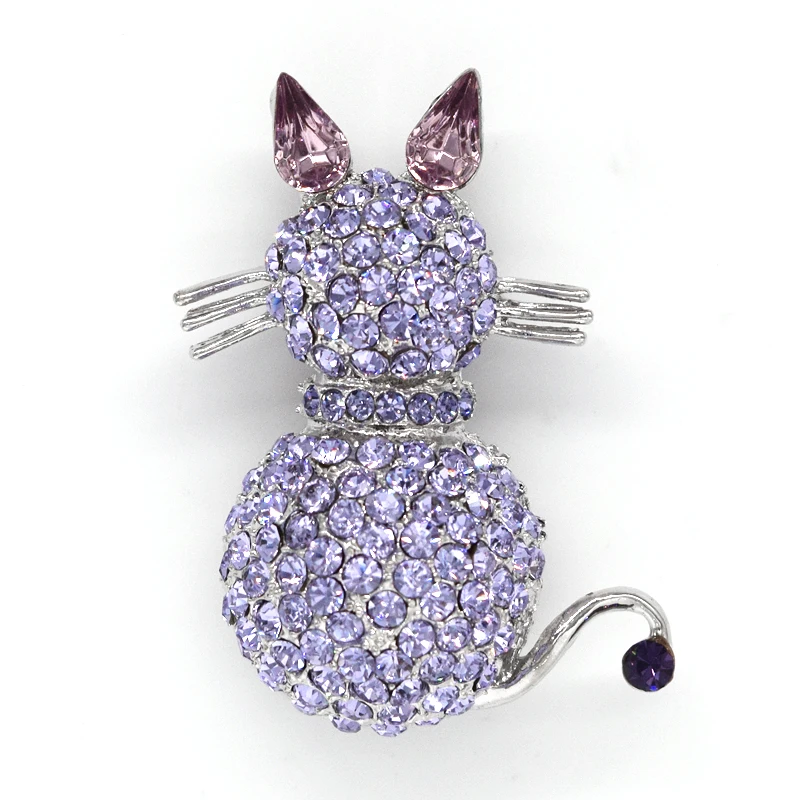 Стразы бриллиантовые Броши C361 Q|cat pin brooch|pin broochcat |