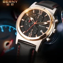Berny мужские часы кварцевые мужские s часы Модные Топ люксовый бренд Relogio Saat Montre Horloge Masculino Erkek Hombre Япония MOVE Мужские T
