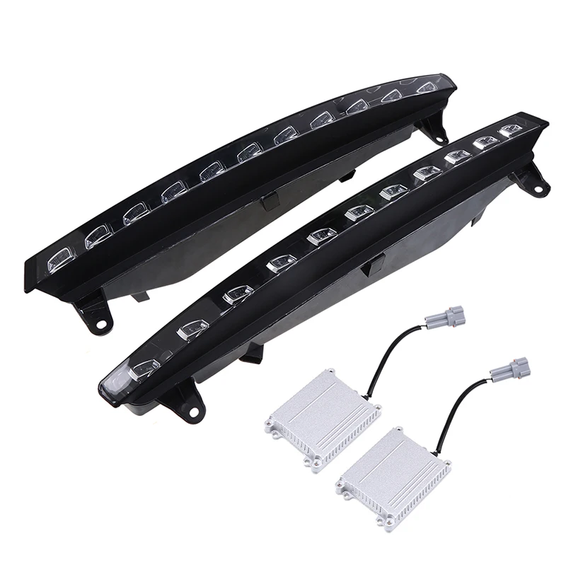  POSSBAY 12V LED Daytime Running Light DRL Daylights Fog Light With Yellow Turn Signal Lamp for Audi - 32871543716