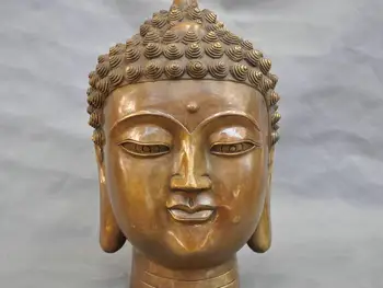 

16" China Shakyamuni Buddha Head Bronze Statue