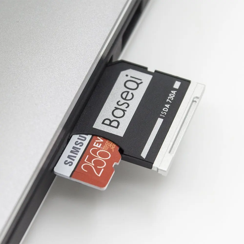 BaseQi алюминиевый стелс-накопитель Micro SD/TF карта адаптер расширения памяти SD кардридер для Dell XPS 1" и Dell XPS 15"