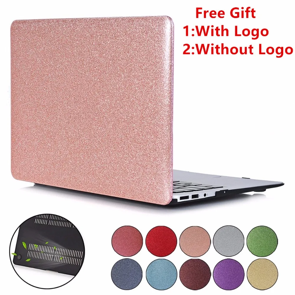 

Bling Glitter Case for Apple MacBook Air Pro Retina 11 12 13 15 Hard Transparent Laptop Cover for Mac book 13.3 15.4 inch Case