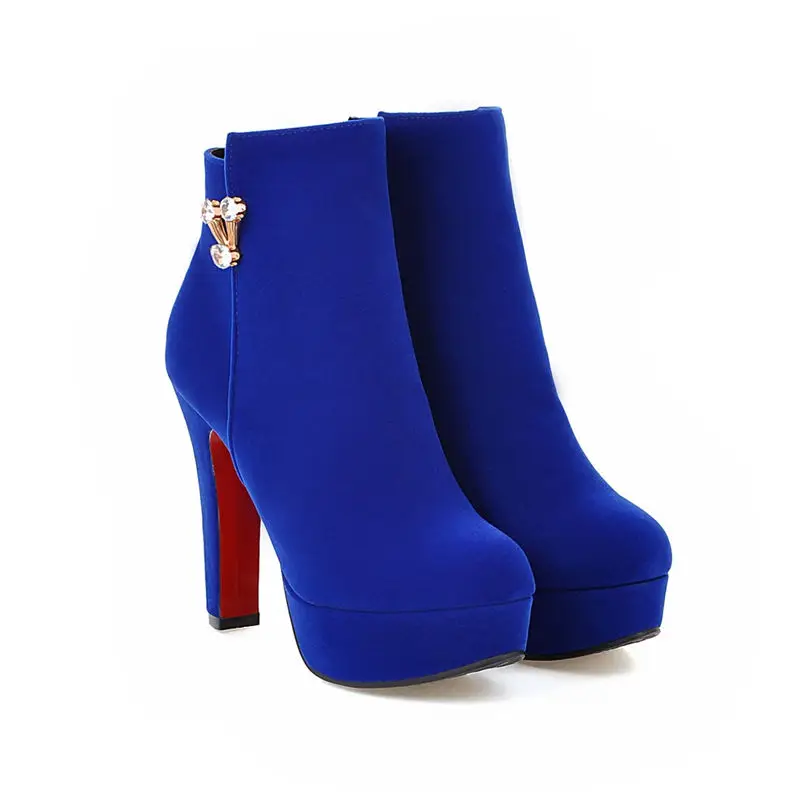 Del Tobillo Invierno Black Para rojo Smeeroon light Las Zapatos Botas Blue Plataforma Zip Otoño Dedo Tacones Popular Redonda Super Mujeres Pie 07SqSUw5