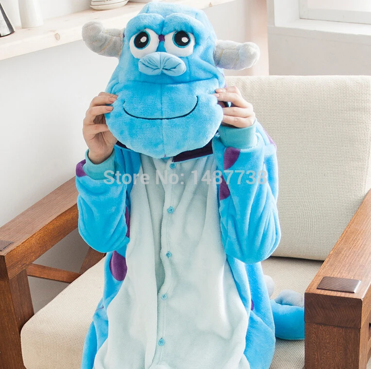 

Blue Monster University Sulley Sullivan Onesies Pajamas Cartoon Costume Cosplay Pyjamas Party Dress