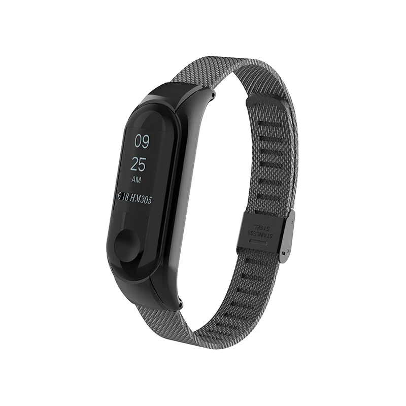 Hangrui Mi Band 3 Strap Metal Coarse Mesh Replacement Wriststrap For Xiaomi Fitness Tracker Smart Bracelet Accessories | Электроника
