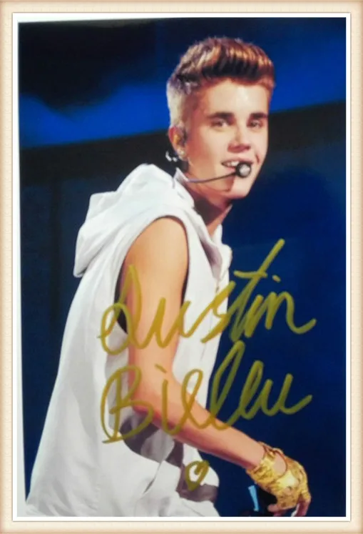 Justin Bieber autographed original signed with pen photo picture 4*6