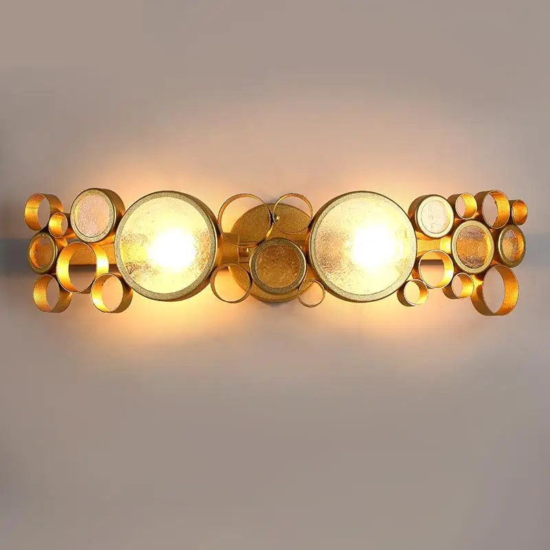 Post Modern Gold bathroom light novelty bracelet iron wall Lights Mirror Led lamp glass cover dressing room Luminaire E27 | Лампы и