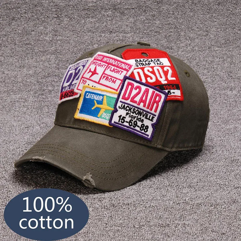 

DSQ Spring Summer Autumn Men women Accessories Hat Stitching letter embroidery Cotton Baseball Cap Adjustable snapback Caps