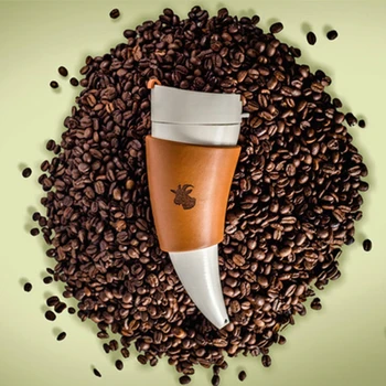 

Goat Horns Coffee Mugs Portable Stainless Steel Vacuum Cup Thermos Flask Halloween Bar Lower Gift Tea Cups Water Bottle /Rope