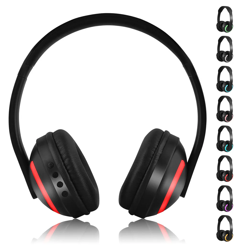 

Yangmaile Bluetooth Stereo Headphone earphones Universal LED Seven-color Illuminated Stereo Bluetooth Headset with microphone z9