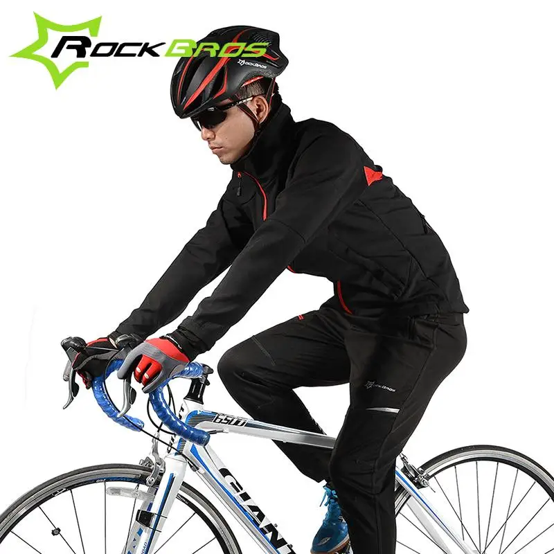 ROCKBROS New MTB Outdoor Sports Fleece Thermal Windproof Pant Bike Bicycle Waterproof Jacket Coat Winter Warm
