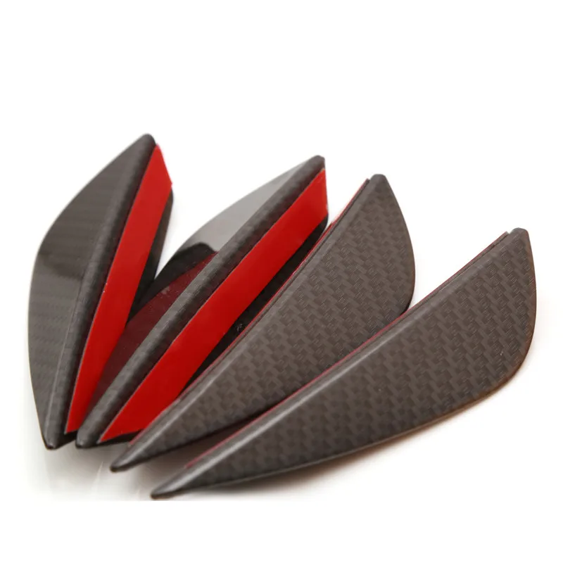 4pcs Universal Car Styling Mouldings Bumper Corner Guard Protector Car Auto Truck Decoration Strip Carbon Fiber Front Knife