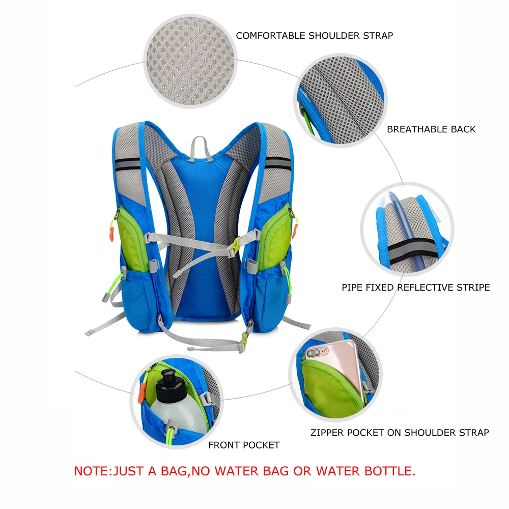 TANLUHU 675 Ultralight Outdoor Marathon Running Cycling Hiking Hydration Backpack Pack Vest Bag For 2L Water Bag Bladder Bottle