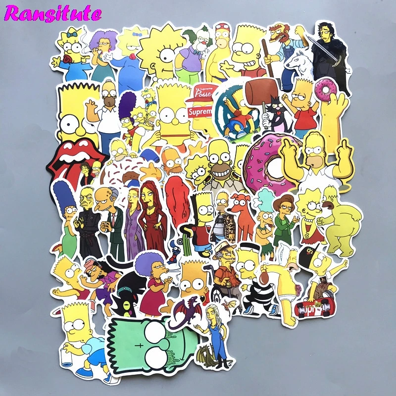 

R145 50pcs/set Funny PVC Waterproof Fun Sticker Toy Luggage Sticker Motorcycle and Luggage Notebook Sticker