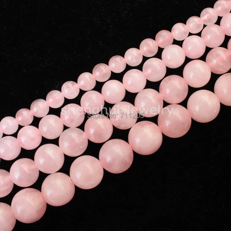 Natural Rose Quart 4 6 8 10 12 14 16 20mm Round Beads15 38cm For DIY
