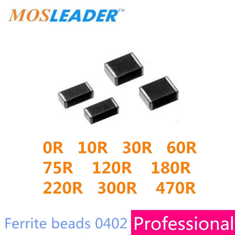 Mosleader чип ферритового 0402 10000 шт. 0R 10R 30R 60R 75R 120R 180R 220R 300R 470R 1005 ферритовые китайский