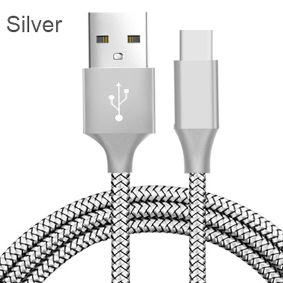 Тип C кабель для быстрой зарядки и синхронизации данных USB Зарядное устройство для мобильного телефона для huawei P20 Lite кабели Порты и разъёмы для samsung Примечание S9 S8 - Цвет: Silver