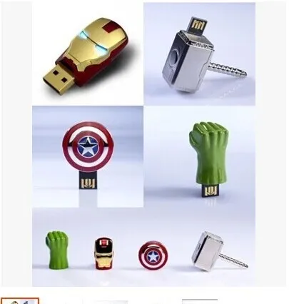 

The Captain America Iron Man The Hulk Thor8GB 16GB U Disk Pen drive USB usb Flash Drive memory stick Cosplay props
