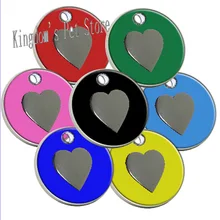 Новое поступление, DHL,, 30*30 мм, 600 шт./партия, в форме сердца, бирки для домашних животных из цинкового сплава, именные Жетоны для питомцев, идентификационные бирки для кошек и собак
