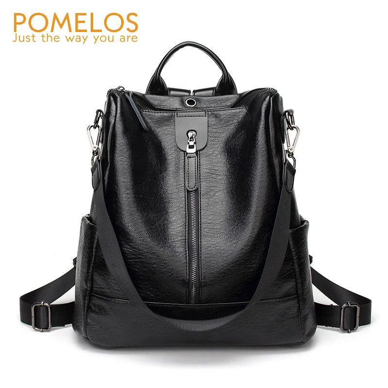

POMELOS Soft PU Leather Women Backpack High Quality Anti Theft Backpacks Female Casual Back Pack Bag Girls Designer Backpack