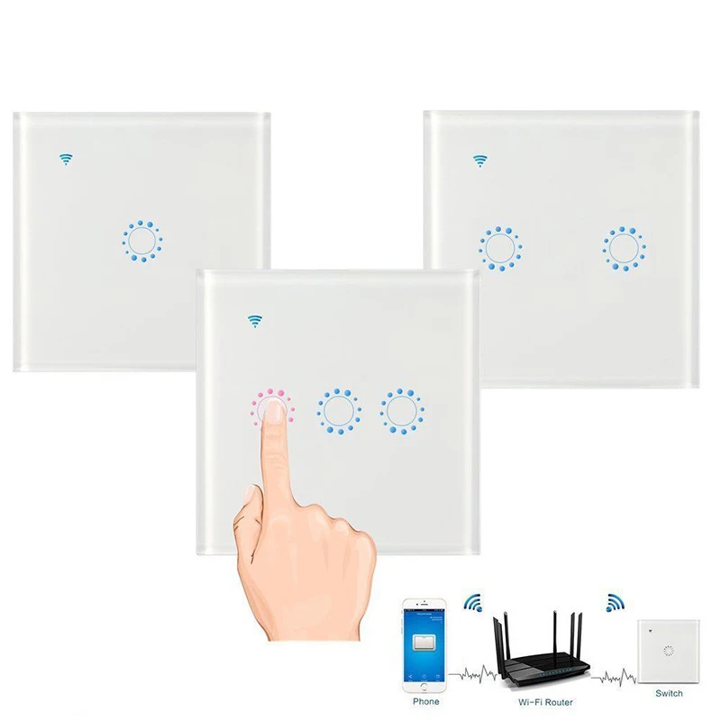 

Hot Saling Remote Control Switch Popular Smart WiFi Wall Light Switch Wireless Remote Control Touch Light Switch
